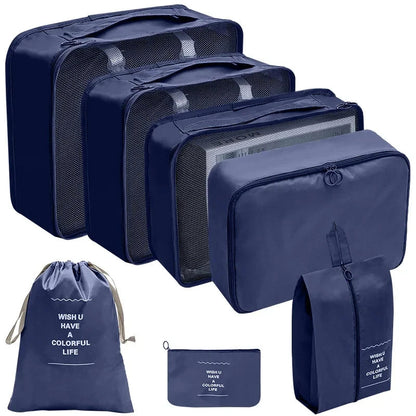 ElyVoile 7-Piece Travel Packing Cubes & Hanging Wash Bag