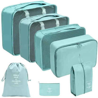 ElyVoile 7-Piece Travel Packing Cubes & Hanging Wash Bag