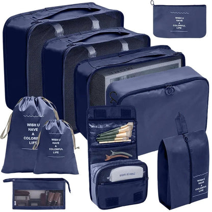 ElyVoile 7-Piece Travel Packing Cubes & Hanging Wash Bag