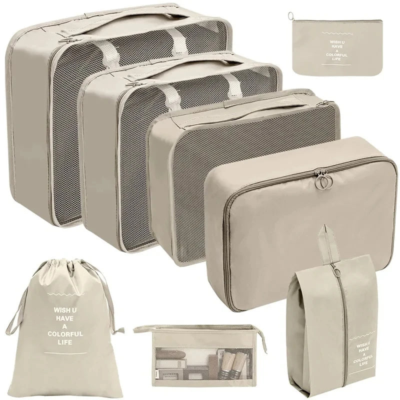 ElyVoile 7-Piece Travel Packing Cubes & Hanging Wash Bag