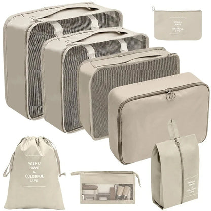 ElyVoile 7-Piece Travel Packing Cubes & Hanging Wash Bag