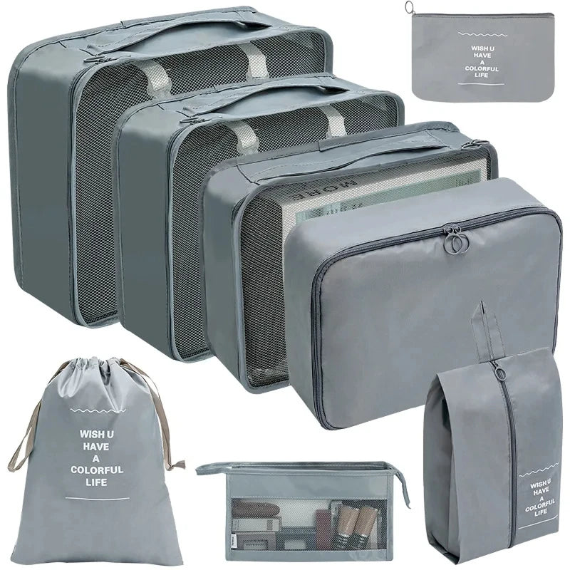 ElyVoile 7-Piece Travel Packing Cubes & Hanging Wash Bag