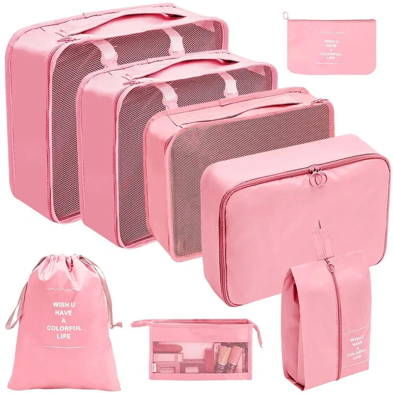 ElyVoile 7-Piece Travel Packing Cubes & Hanging Wash Bag