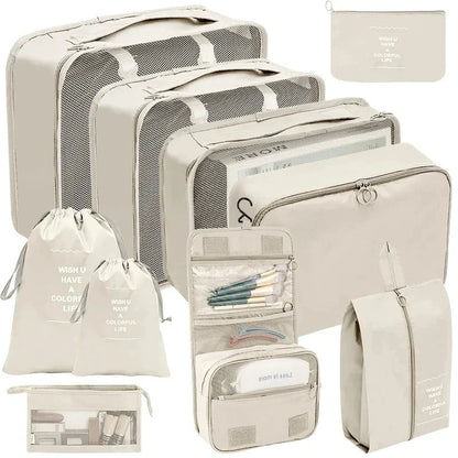 ElyVoile 7-Piece Travel Packing Cubes & Hanging Wash Bag
