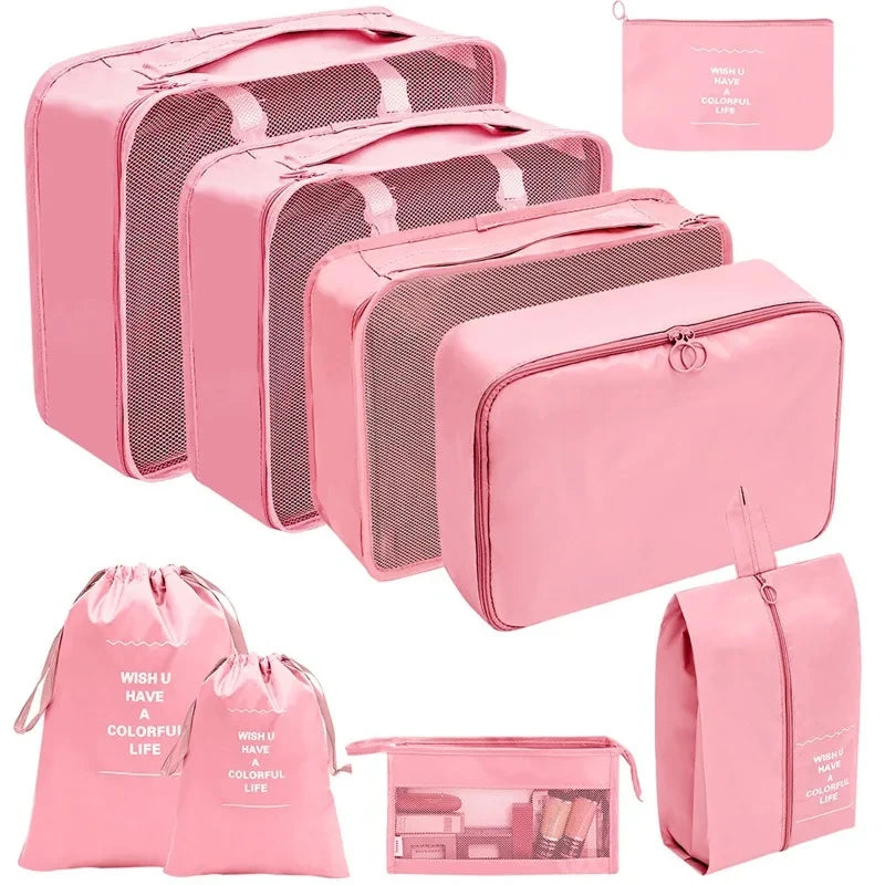 ElyVoile 7-Piece Travel Packing Cubes & Hanging Wash Bag
