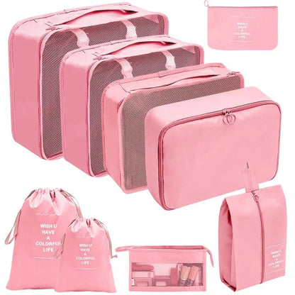 ElyVoile 7-Piece Travel Packing Cubes & Hanging Wash Bag