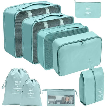 ElyVoile 7-Piece Travel Packing Cubes & Hanging Wash Bag