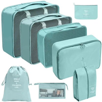 ElyVoile 7-Piece Travel Packing Cubes & Hanging Wash Bag