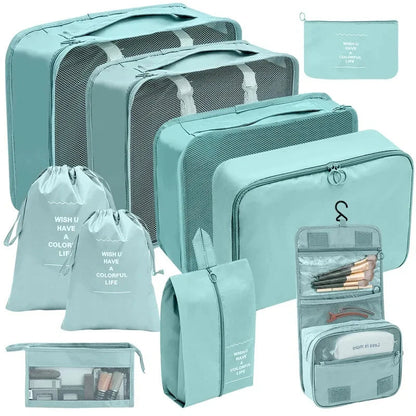 ElyVoile 7-Piece Travel Packing Cubes & Hanging Wash Bag