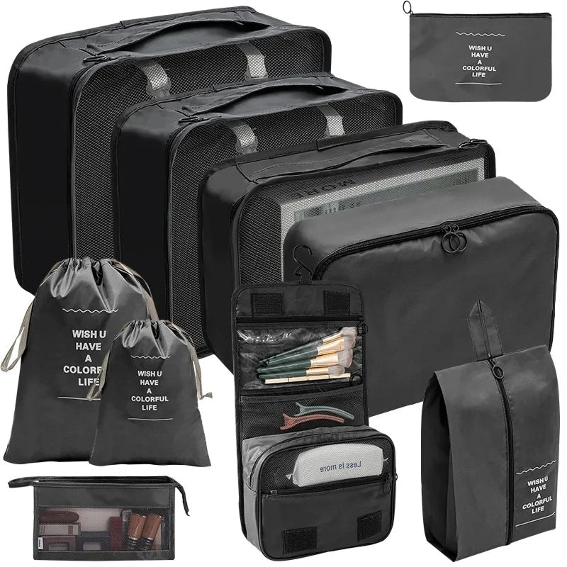 ElyVoile 7-Piece Travel Packing Cubes & Hanging Wash Bag