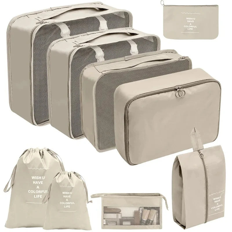 ElyVoile 7-Piece Travel Packing Cubes & Hanging Wash Bag
