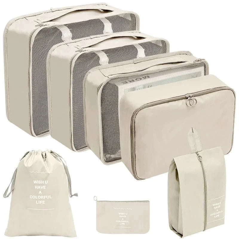 ElyVoile 7-Piece Travel Packing Cubes & Hanging Wash Bag