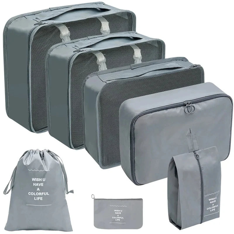 ElyVoile 7-Piece Travel Packing Cubes & Hanging Wash Bag