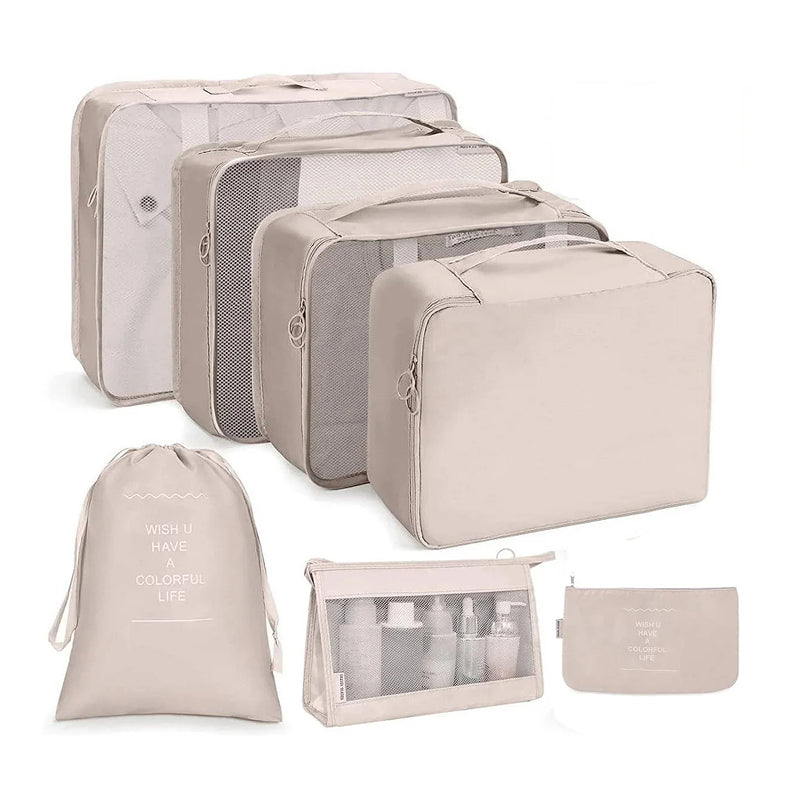 ElyVoile 7-Piece Travel Packing Cubes & Hanging Wash Bag