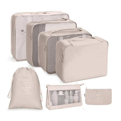 ElyVoile 7-Piece Travel Packing Cubes & Hanging Wash Bag