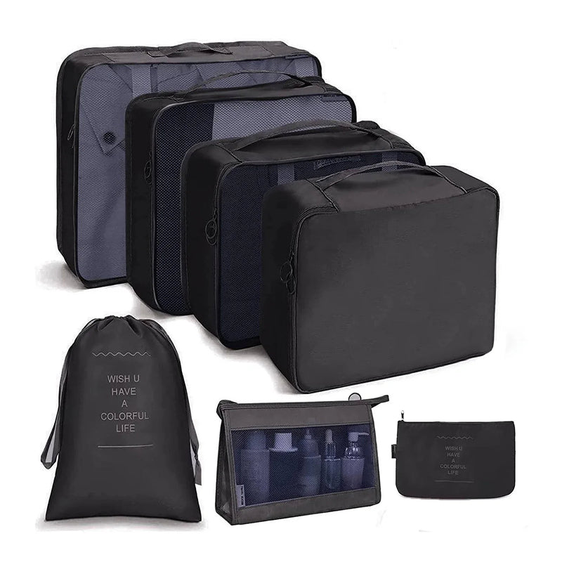 ElyVoile 7-Piece Travel Packing Cubes & Hanging Wash Bag