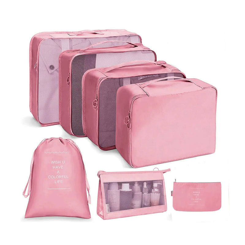 ElyVoile 7-Piece Travel Packing Cubes & Hanging Wash Bag