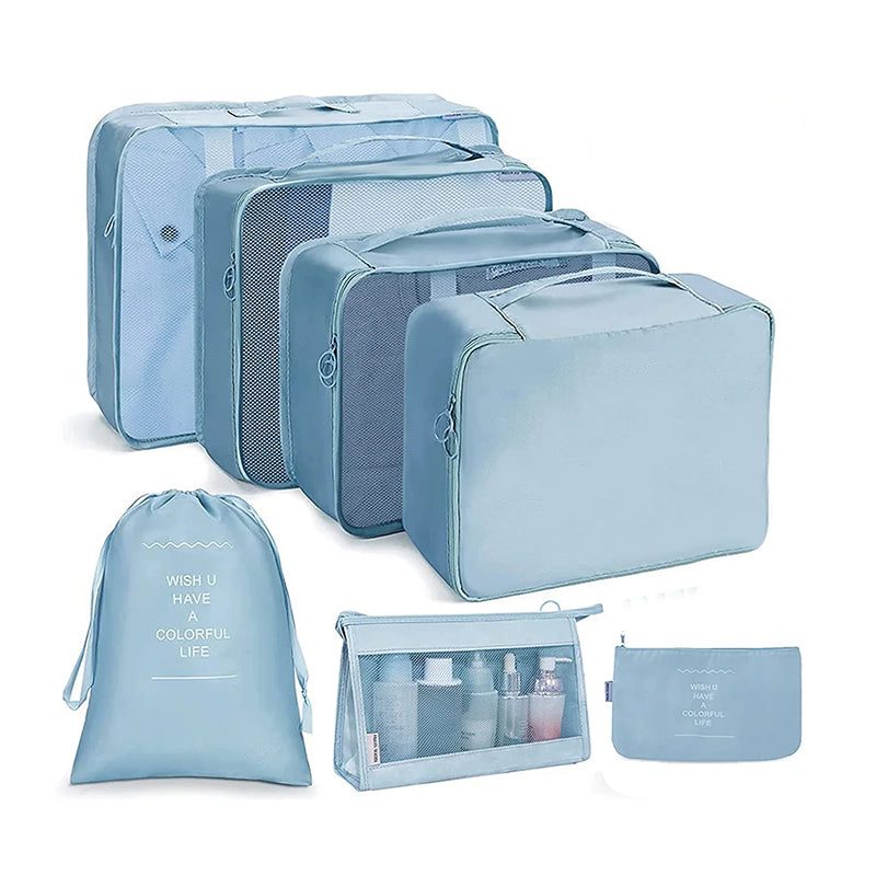ElyVoile 7-Piece Travel Packing Cubes & Hanging Wash Bag