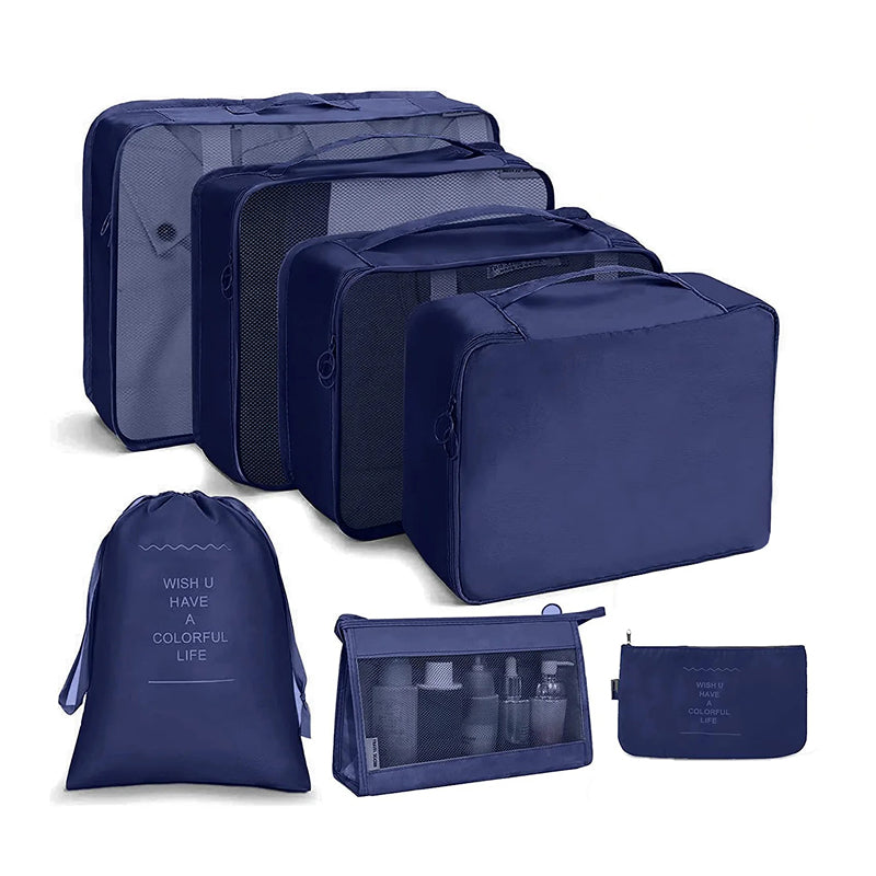 ElyVoile 7-Piece Travel Packing Cubes & Hanging Wash Bag