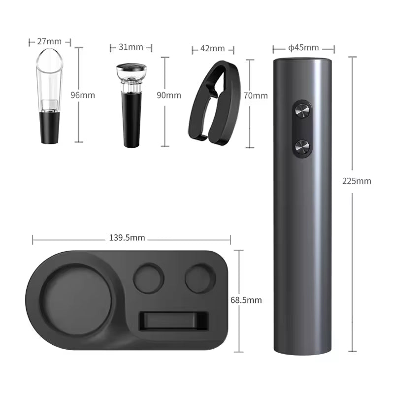 EnziVine 4-in-1 Electric Wine Bottle Opener Gift Set