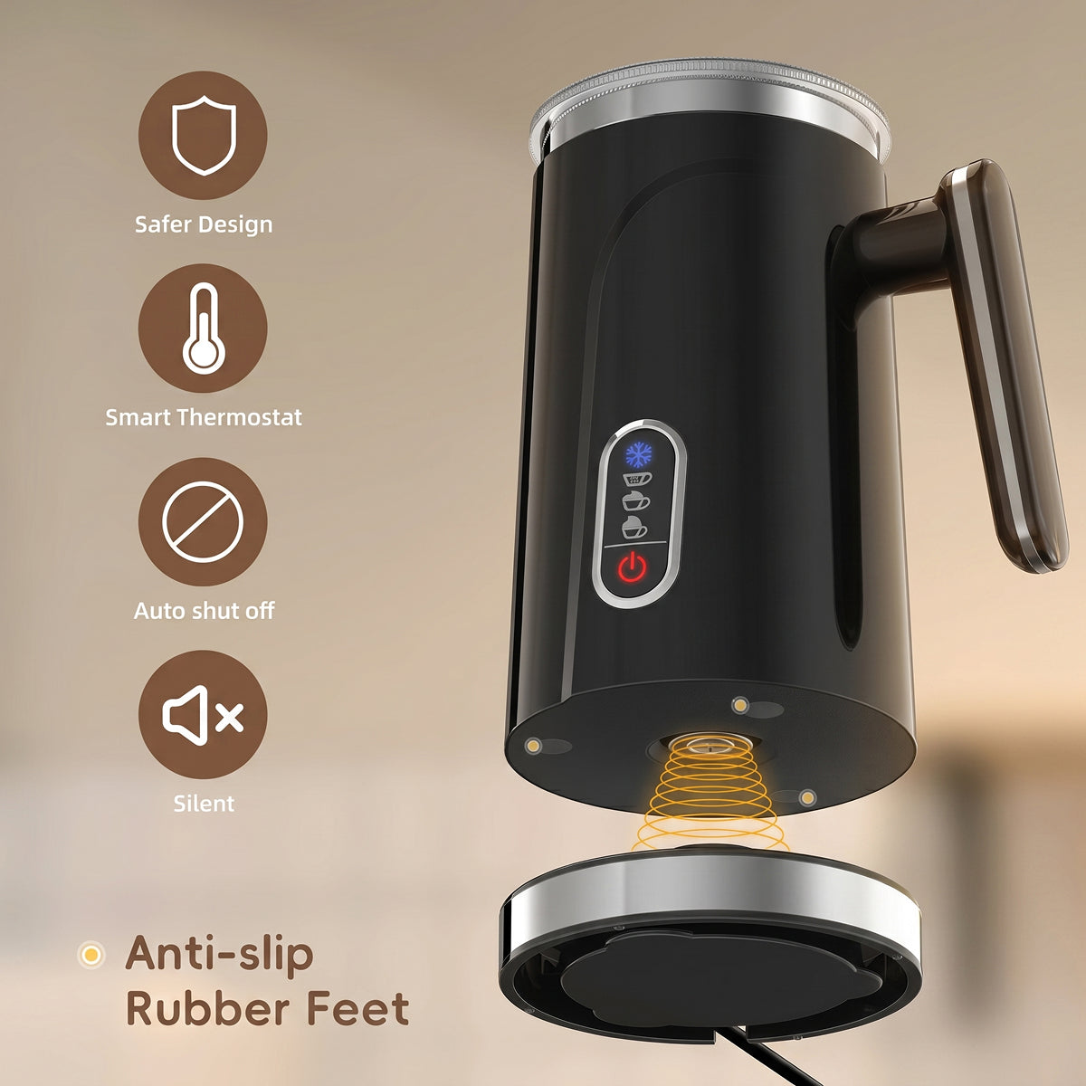 ChocoJiva Smart Hot Chocolate Maker – Automatic Milk Frother, Rapid Thermal Heating & Easy-Pour Spout