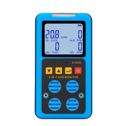 FainDicle 4-in-1 Gas Analyzer O2 CO H2S LEL Monitor