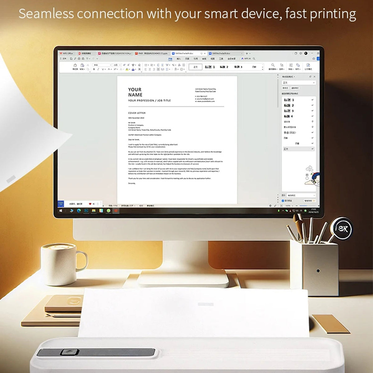 FastConnit Inkless Portable Thermal Printer Bluetooth