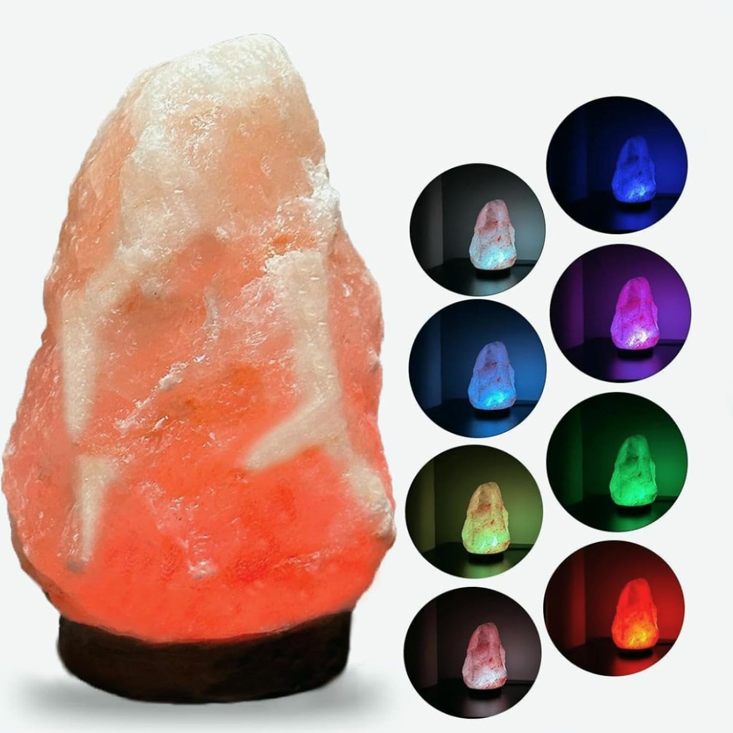 FaveBirch Authentic Himalayan Salt Lamp with 7-Color LED Cycling