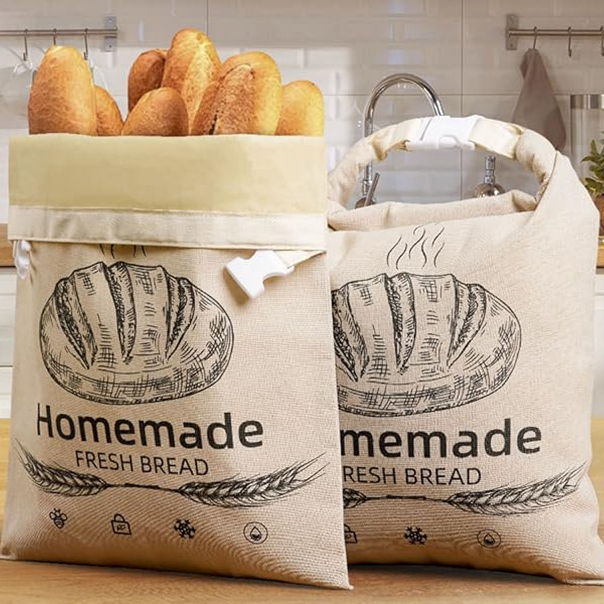 BeeBredix Reusable Organic Beeswax Bread Bag for Sourdough