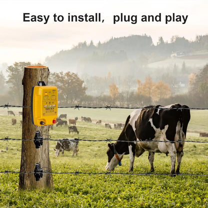 FeciLaxi Electric Fence Energizer 12kV 60-Acre Coverage Solar Battery AC