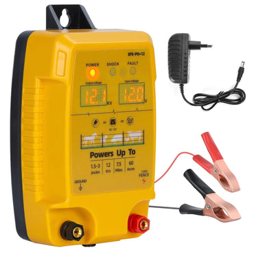 FeciLaxi Electric Fence Energizer 12kV 60-Acre Coverage Solar Battery AC