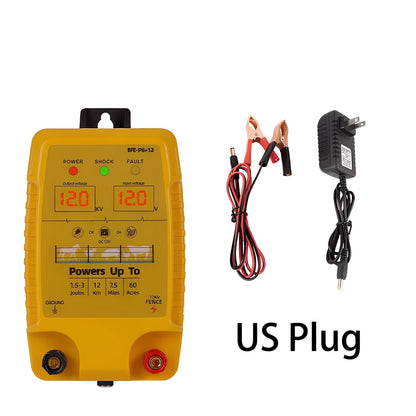 FeciLaxi Electric Fence Energizer 12kV 60-Acre Coverage Solar Battery AC
