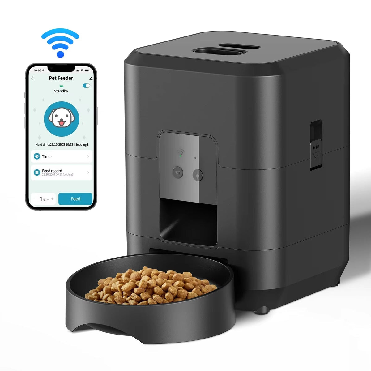 BostFoni WiFi Automatic Pet Feeder with App Control & Battery Backup