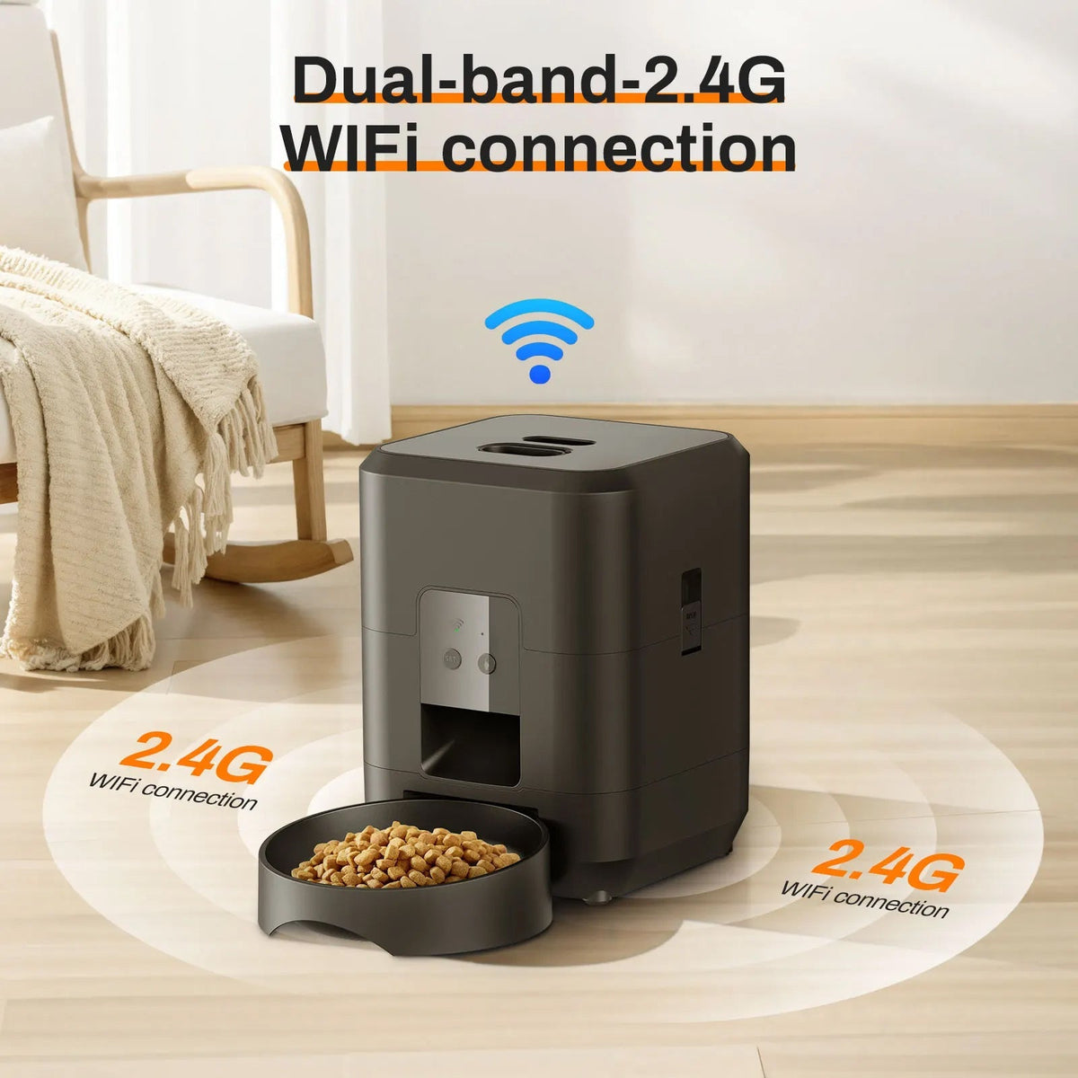 BostFoni WiFi Automatic Pet Feeder with App Control & Battery Backup