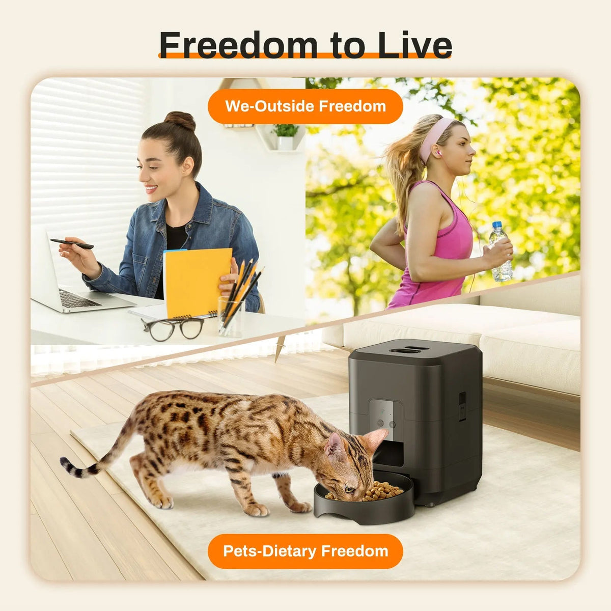 BostFoni WiFi Automatic Pet Feeder with App Control & Battery Backup