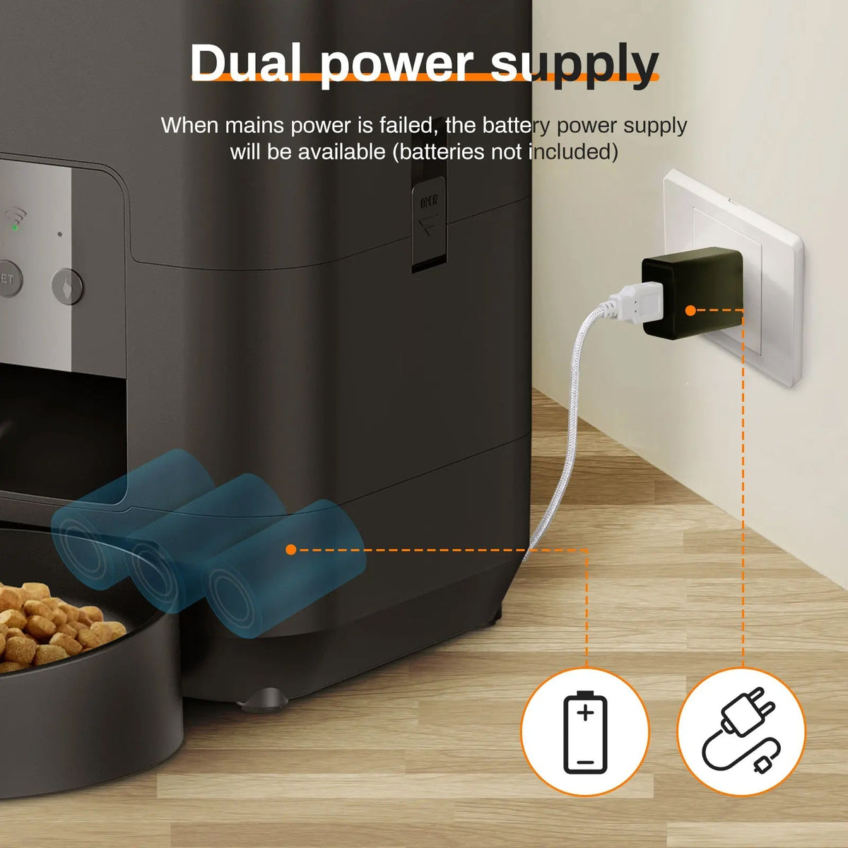 BostFoni WiFi Automatic Pet Feeder with App Control & Battery Backup