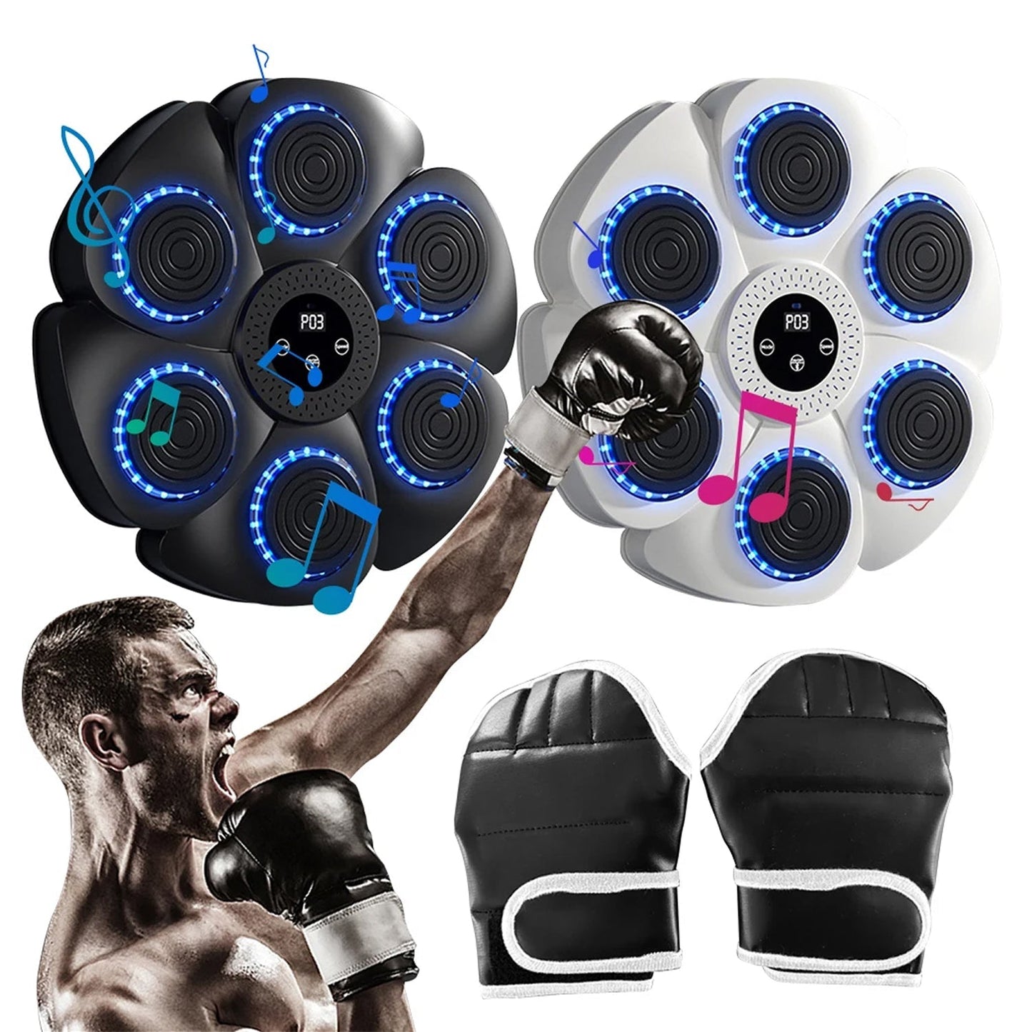 Interactive Music Boxing Machine with LED Lights & Bluetooth