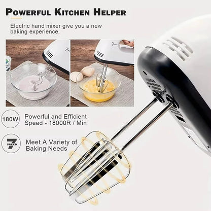 FilkMoss 180W Hand Mixer | 7 Speeds & 18,000 RPM for Baking