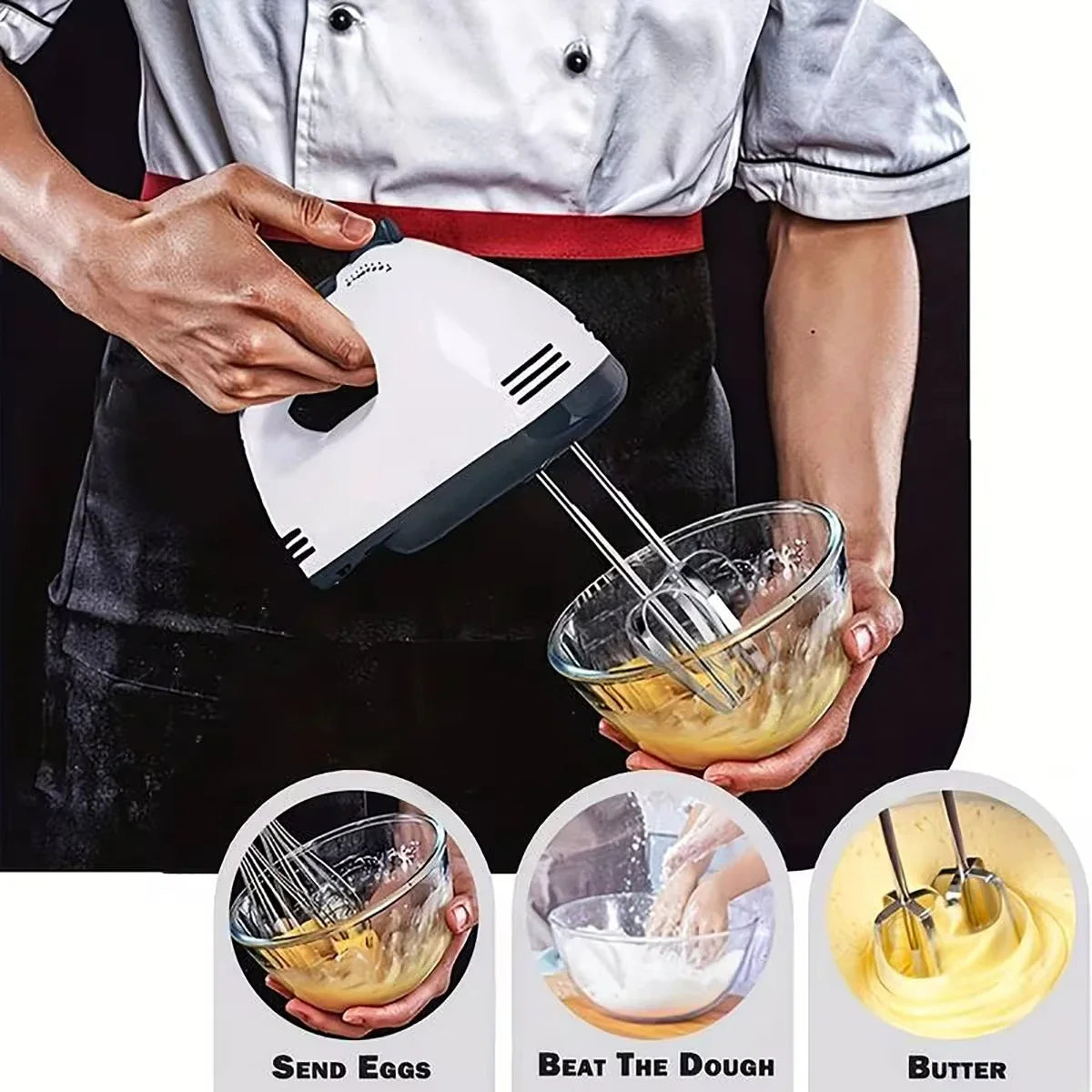 FilkMoss 180W Hand Mixer | 7 Speeds & 18,000 RPM for Baking