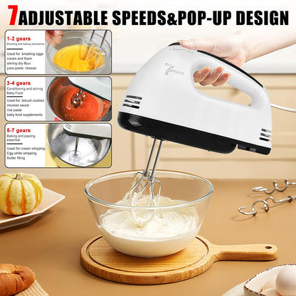 FilkMoss 180W Hand Mixer | 7 Speeds & 18,000 RPM for Baking