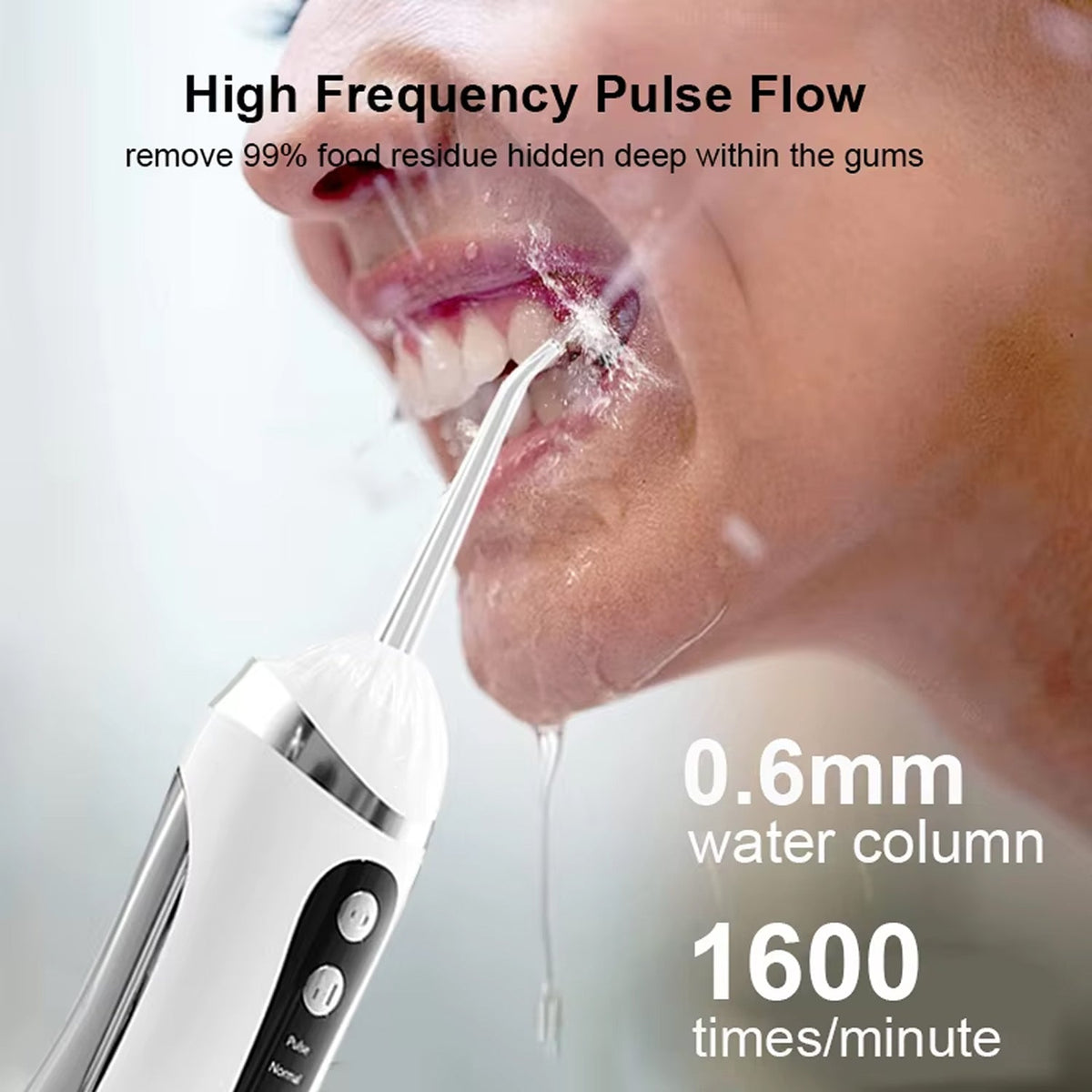 FloziWash Handheld Water Flosser 1600 Pulses Per Minute