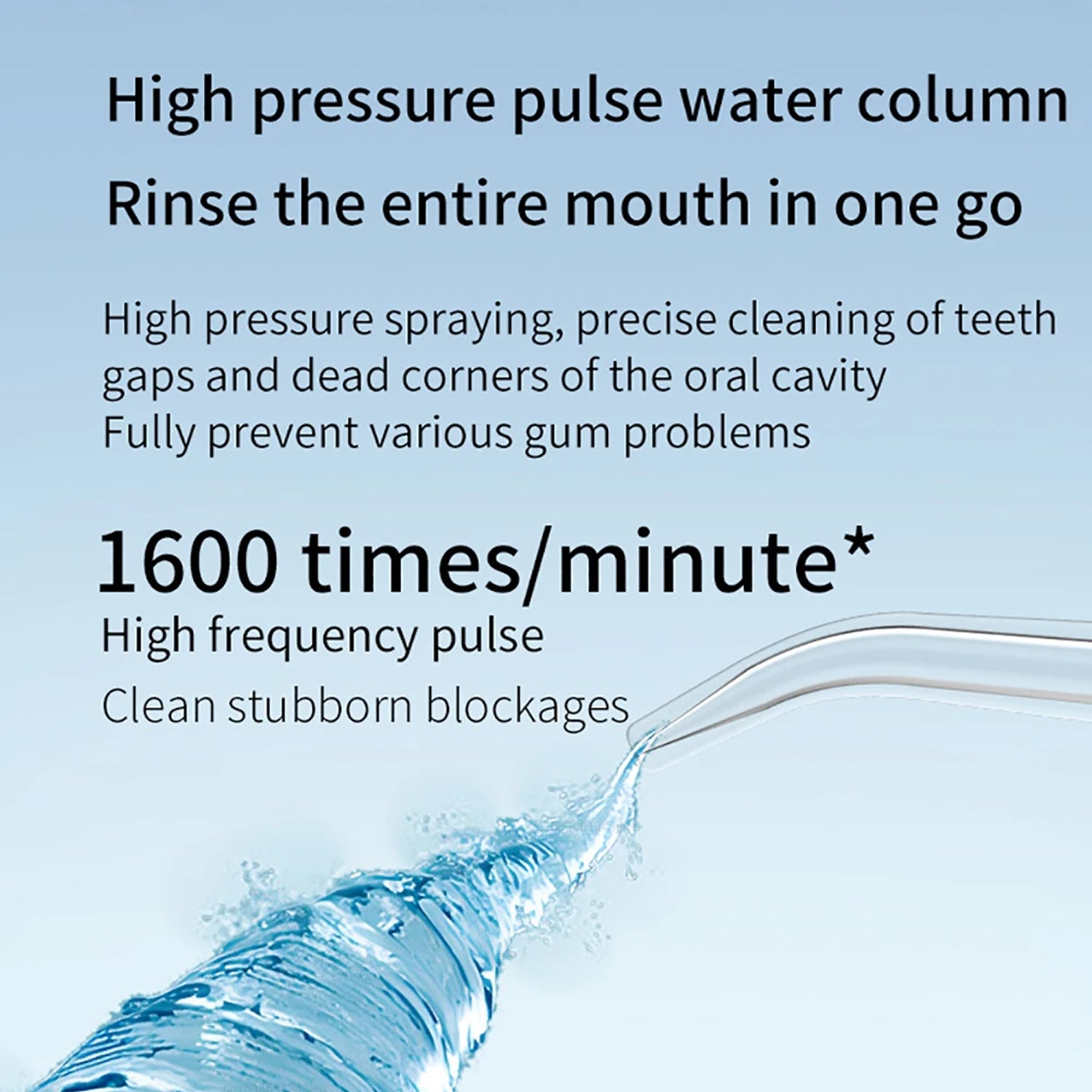 FloziWash Handheld Water Flosser 1600 Pulses Per Minute