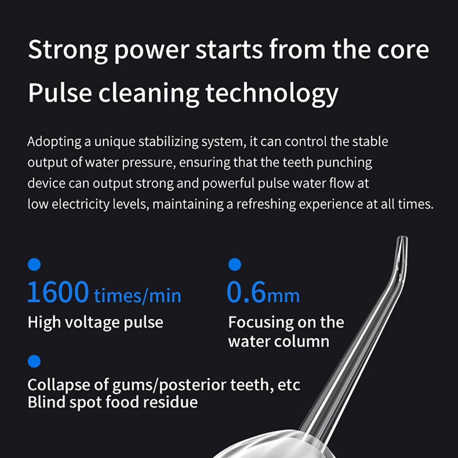FloziWash Handheld Water Flosser 1600 Pulses Per Minute