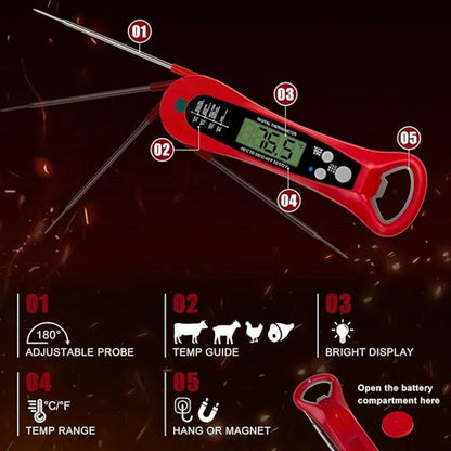 FodiVist Instant Read Meat Thermometer 2-3 Sec Waterproof