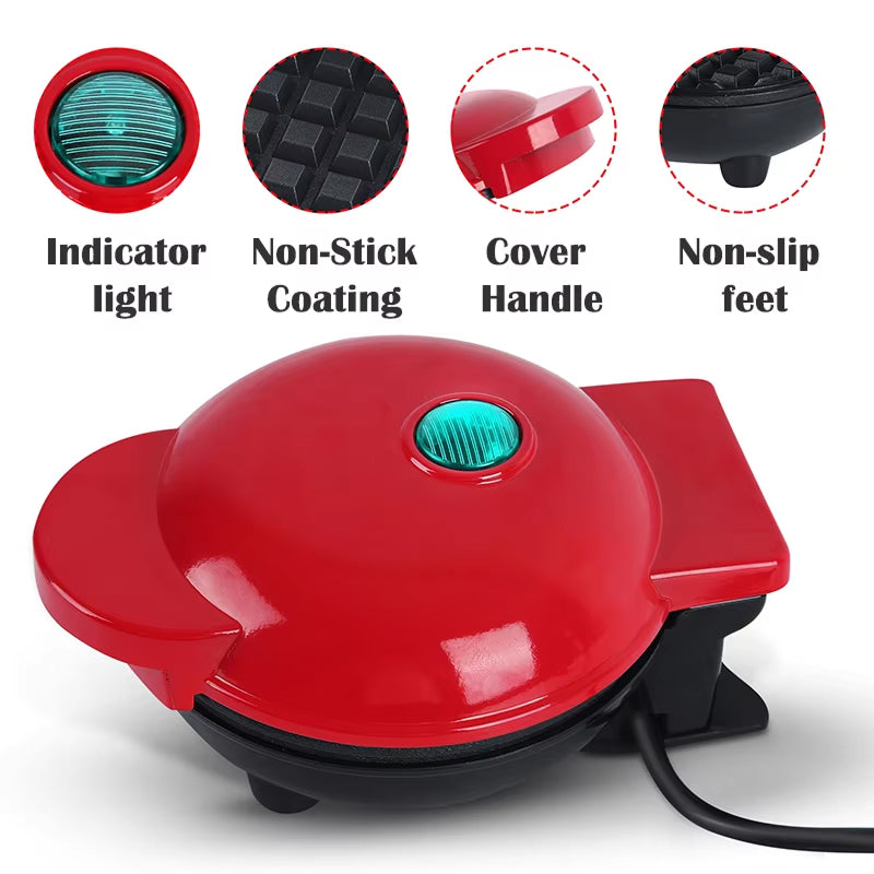 FoldYumi Mini Belgian Waffle Maker - Non-Stick & Rapid Heating