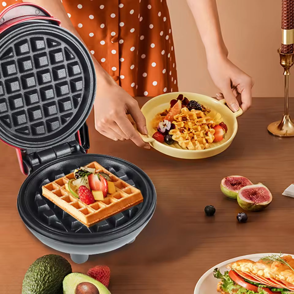 FoldYumi Mini Belgian Waffle Maker - Non-Stick & Rapid Heating