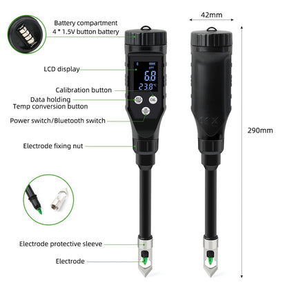 FonaWise Bluetooth Soil pH Meter ±0.1 Accuracy Lab-Grade