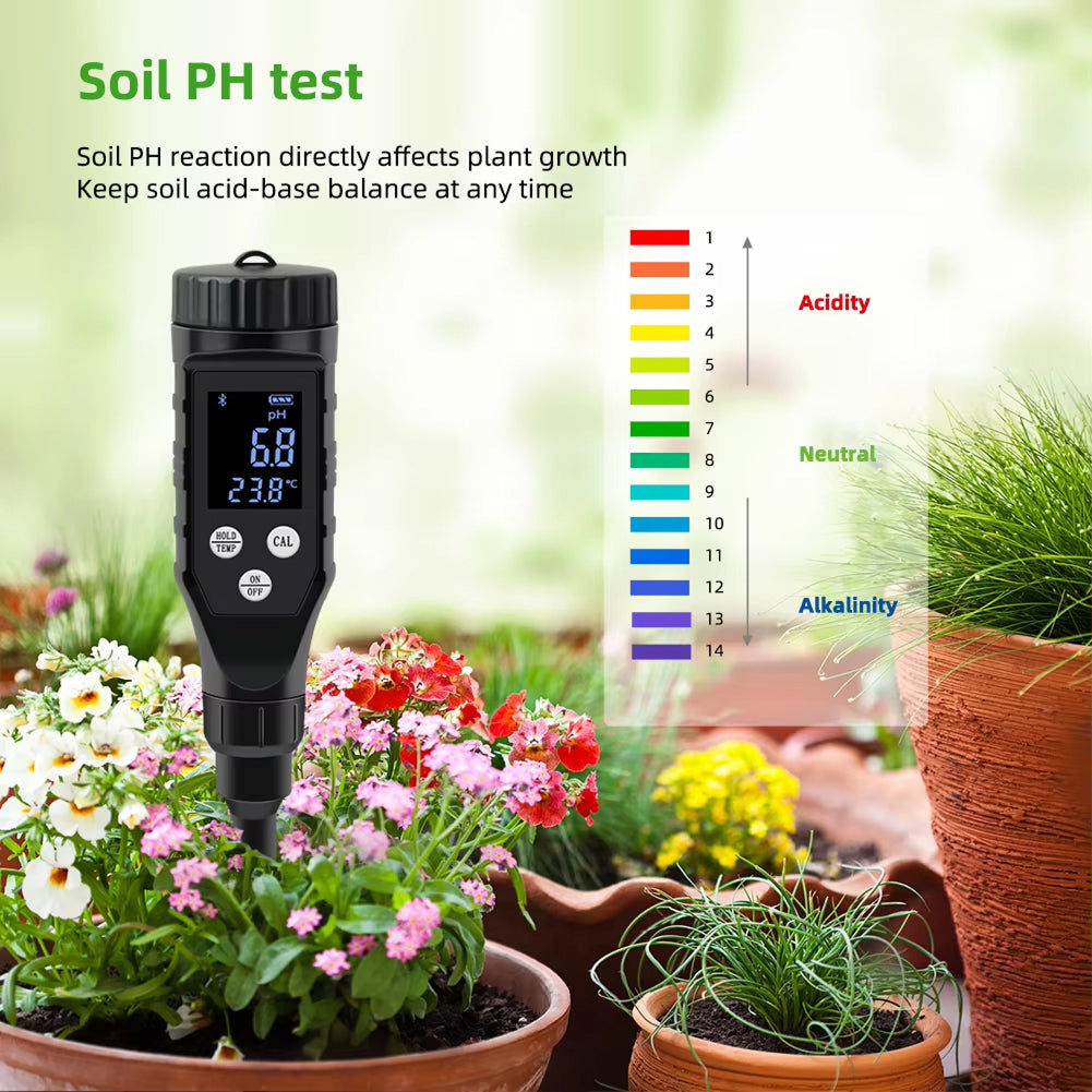 FonaWise Bluetooth Soil pH Meter ±0.1 Accuracy Lab-Grade