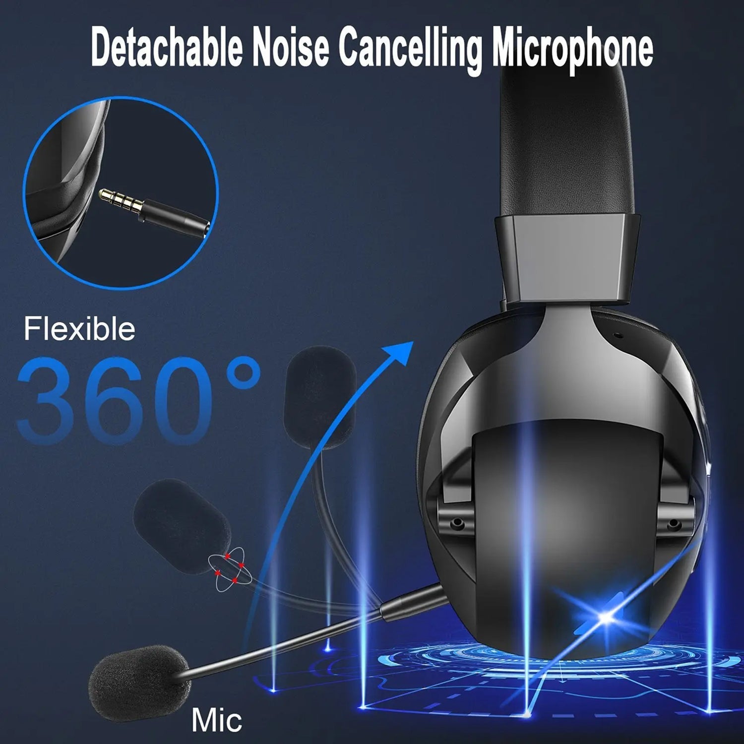 FreeLuxis Triple Mode Wireless Gaming Headset with 3D Surround Sound