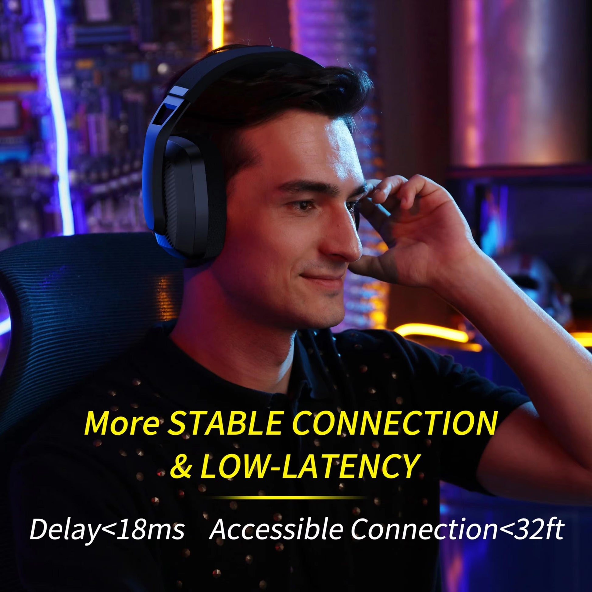 FreeLuxis V2 Dual Wireless Gaming Headset with Low Latency